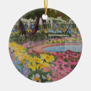 Ornement Rond En Céramique Prescott Park Garden Poppies Portsmouth NH