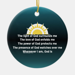 Ornement Rond En Céramique Prière de la protection