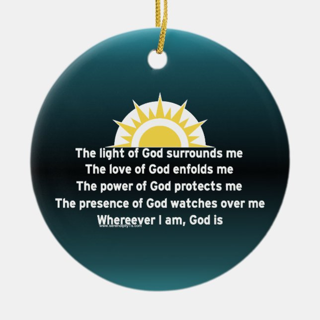 Ornement Rond En Céramique Prière de la protection (Devant)