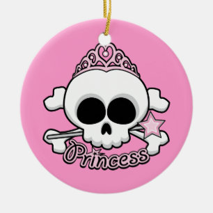 Ornement Rond En Céramique Princess Skull