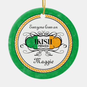 Ornement Rond En Céramique Princesse irlandaise Personalized Ornament