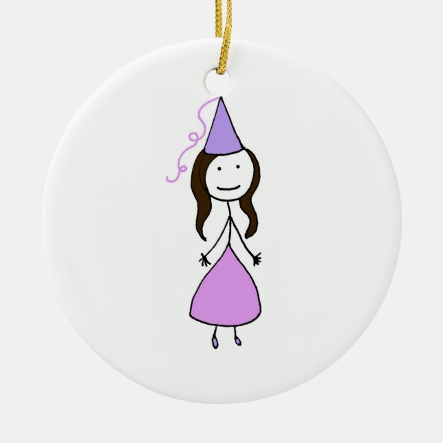 Ornement Rond En Céramique Princesse Ninja ! (Devant)
