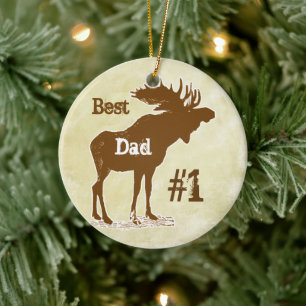 Ornement Rond En Céramique Prix du meilleur père Moose