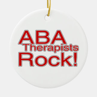 Ornement Rond En Céramique Professeur de thérapeutes d'autisme d'aba