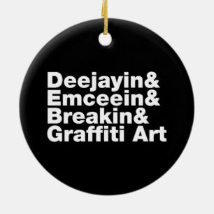 Ornement Rond En Céramique Quatre éléments de l'Hip hop