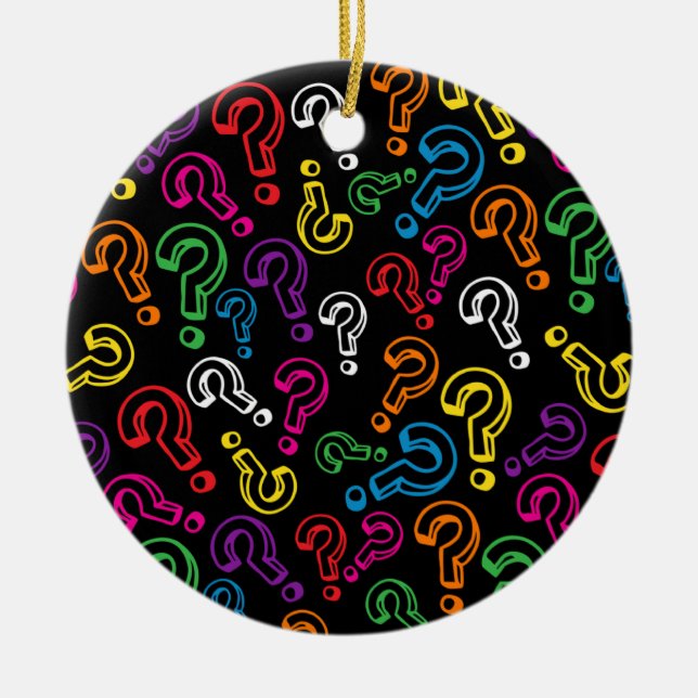 Ornement Rond En Céramique Questions (Devant)