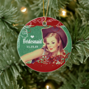 Ornement Rond En Céramique Ranch de Cheval de la servante de l'Ouest