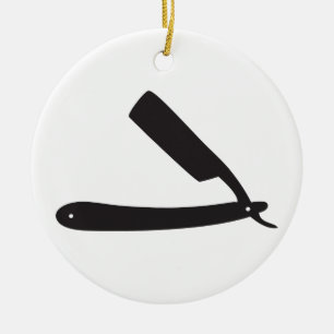 Ornement Rond En Céramique rasoir barbershop