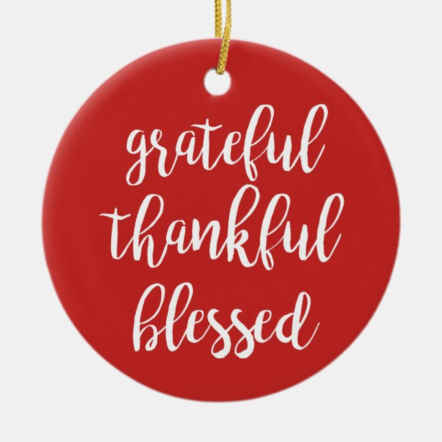 ORNEMENT ROND EN CÉRAMIQUE RECONNAISSANTE, RECONNAISSANTE, BÉNÉFICIÉE (Devant)