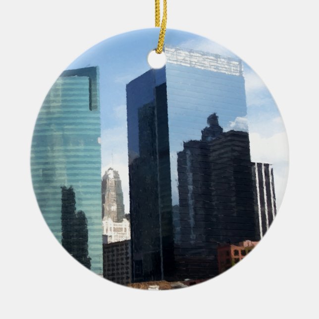 Ornement Rond En Céramique Réflexions de Chicago (Devant)