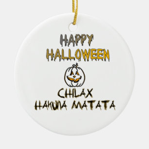 Ornement Rond En Céramique Refroidissez et détendez-vous Happy Halloween Coll