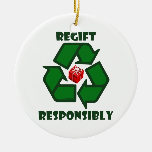 Ornement Rond En Céramique Regift de façon responsable (Devant)
