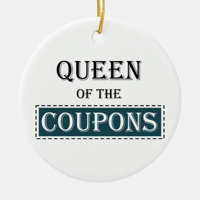 Ornement Rond En Céramique Reine des Coupons (Devant)