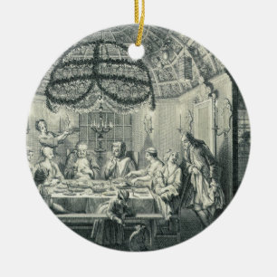Ornement Rond En Céramique Repas juif pendant le festin des tabernacles, I