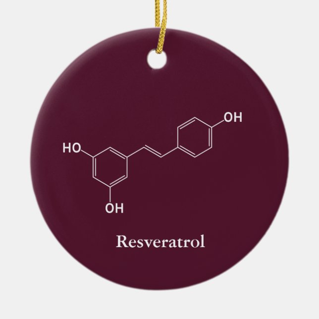 Ornement Rond En Céramique Resveratrol Vin Molecule Chimie Science (Devant)