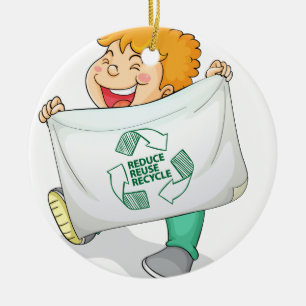 Ornement Rond En Céramique Réutilisez