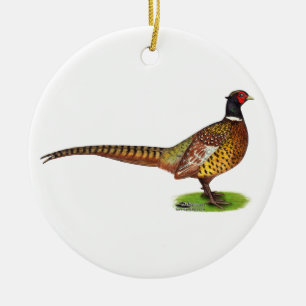 Ornement Rond En Céramique Ringneck Pheasant Rooster