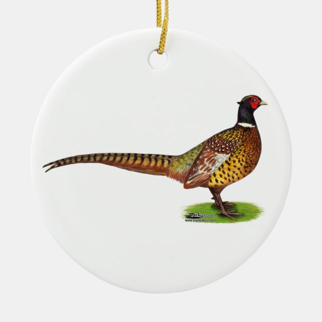 Ornement Rond En Céramique Ringneck Pheasant Rooster (Devant)