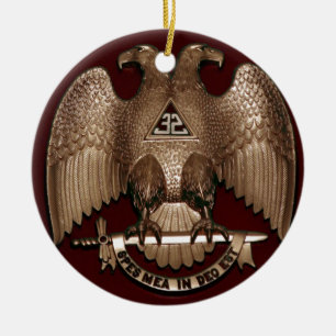 Ornement Rond En Céramique Rite écossais rouge d'Eagle de double de maçon d