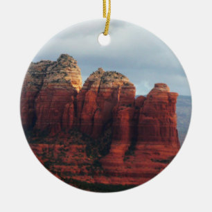 Ornement Rond En Céramique Roche à café nuageux à Sedona Arizona