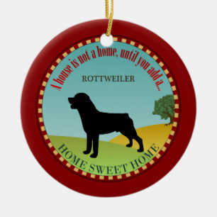 Ornement Rond En Céramique Rottweiler