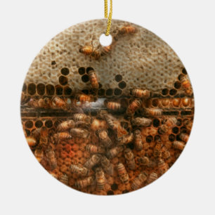 Ornement Rond En Céramique Rucher - Abeilles - Douce réussite