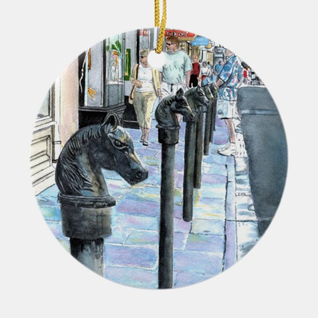 Ornement Rond En Céramique Rue de la Nouvelle-Orléans (Devant)