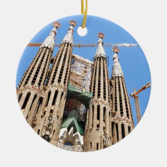 Ornement Rond En Céramique Sagrada Familia à Barcelone, Espagne (Devant)
