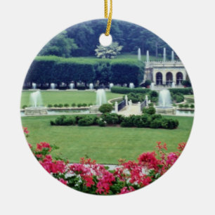 Ornement Rond En Céramique Scène rouge de balcon conservateur, Longwood le