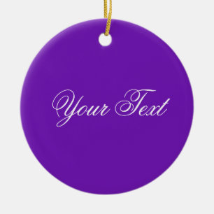 Ornement Rond En Céramique SEULEMENT COULEUR / violet + votre texte