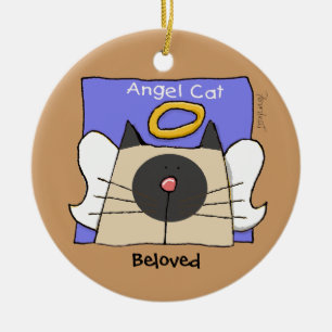 Ornement Rond En Céramique Siamese Keepsaké chat Angel Personnaliser