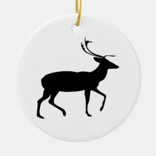 Ornement Rond En Céramique Silhouette de cerf