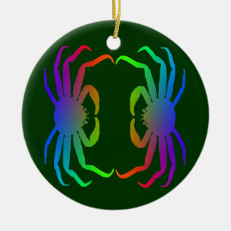 Ornement Rond En Céramique Silhouette de crabe de Chinonoecetes Opilio