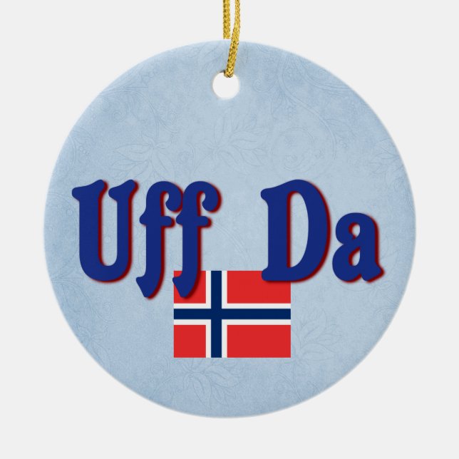 Ornement Rond En Céramique Slogan scandinave norvégien d'Uff DA Norvège (Devant)