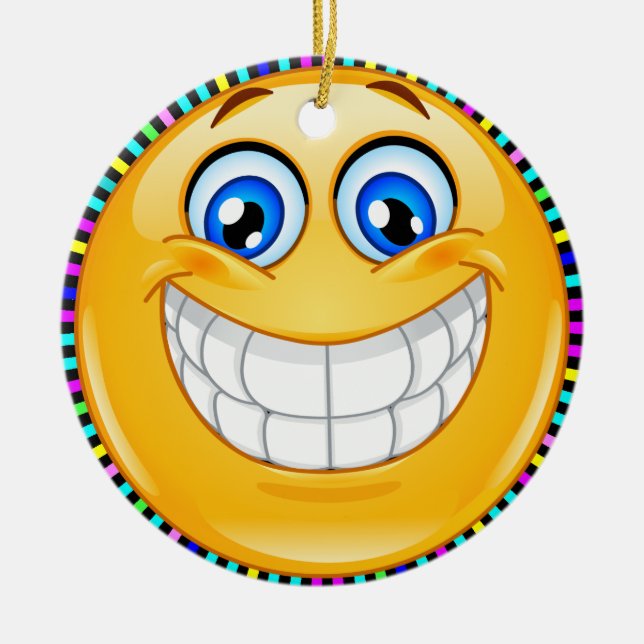 Ornement Rond En Céramique Smile Happy Face Friendship Ornamenet - SRF (Devant)