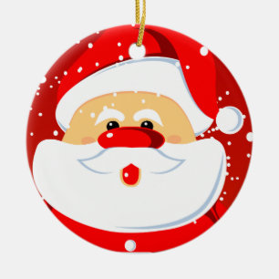 Ornement Rond En Céramique Soirée de Noël du Père Noël