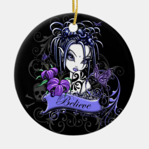 Ornement Rond En Céramique "Sophia Lilly" croient l'ornement féerique d'art