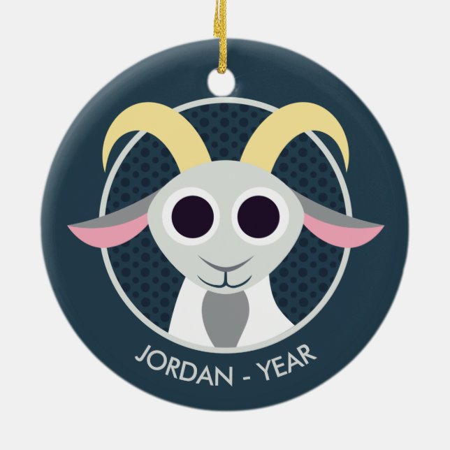 Ornement Rond En Céramique Stanley la chèvre (Dos)