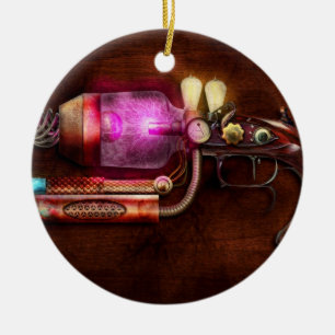 Ornement Rond En Céramique Steampunk - Pistolet - Le neuraliseur