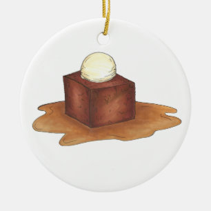Ornement Rond En Céramique Sticky Toffee Pudding Anglais Dessert Foody