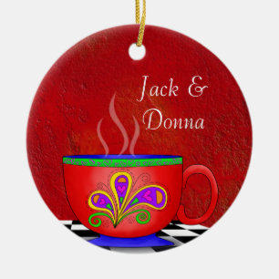 Ornement Rond En Céramique Style toscan Java Coffee Dessous de verre