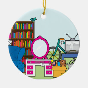 Ornement Rond En Céramique Substance de brocante à domicile