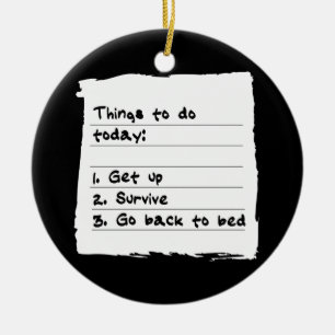 Ornement Rond En Céramique Survivez aujourd'hui à l'ornement