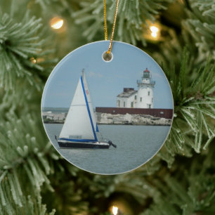 Ornement Rond En Céramique Sweet Sail Cleveland Ornament