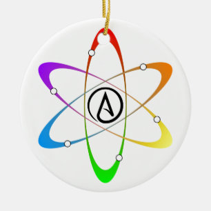 Ornement Rond En Céramique Symbole athée d'atome