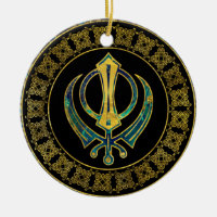 Symbole de Khanda d'or et de marbre