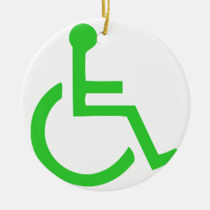 Ornement Rond En Céramique Symbole fauteuil roulant
