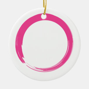 Ornement Rond En Céramique Symbole zen rose / Cercle Enso