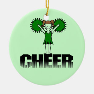 Ornement Rond En Céramique T-shirts et cadeaux Cheerleading verts