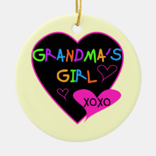 Ornement Rond En Céramique T-shirts et cadeaux de la fille de la grand-maman